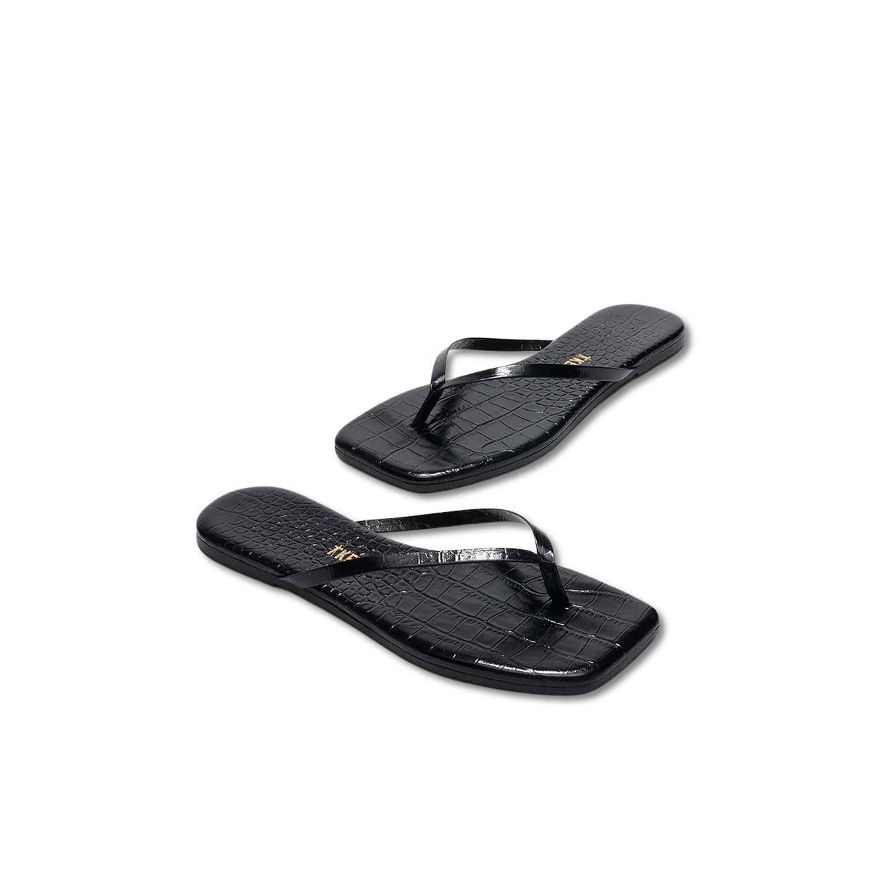 Sandali Square Toe Lily Croc Nero SQUAURE TOE LILY CROC SABLE TKEES 