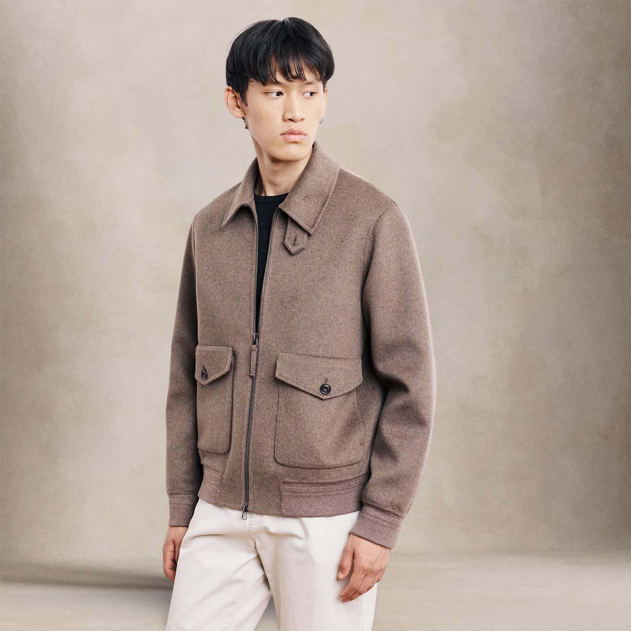 Giubbotto uomo Doug in panno Double Taupe BEF1121 DOUG MEN 02 HARTFORD 