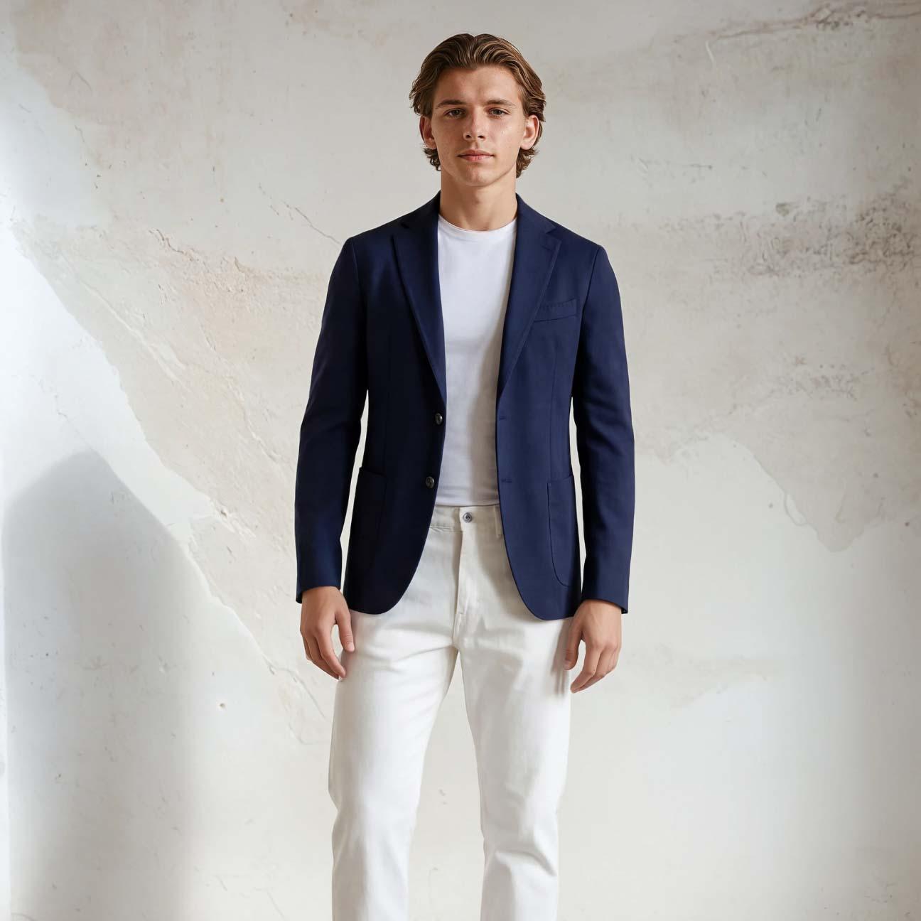 Giacca uomo monopetto cotone superlight Blue CN5174 447 CIRCOLO1901 