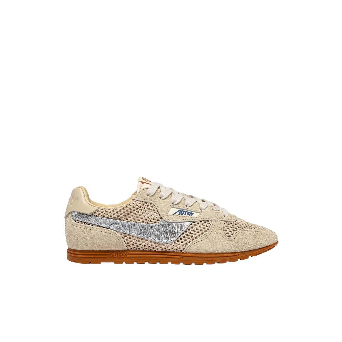 Sneakers donna Windspin Ecrù Argento WSLW KD06 AUTRY 