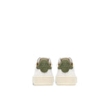 Sneakers uomo Dallas Low in pelle Bianco e Verde Militare ADLM MR21 AUTRY 