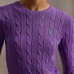Maglia donna a trecce in cotone Magenta 211971869 503 POLO RALPH LAUREN 