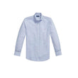 Camicia uomo Custom Fit in lino cotone seersucker Blue