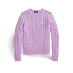 Maglia donna a trecce in cotone Mauve 211971869 505 POLO RALPH LAUREN 