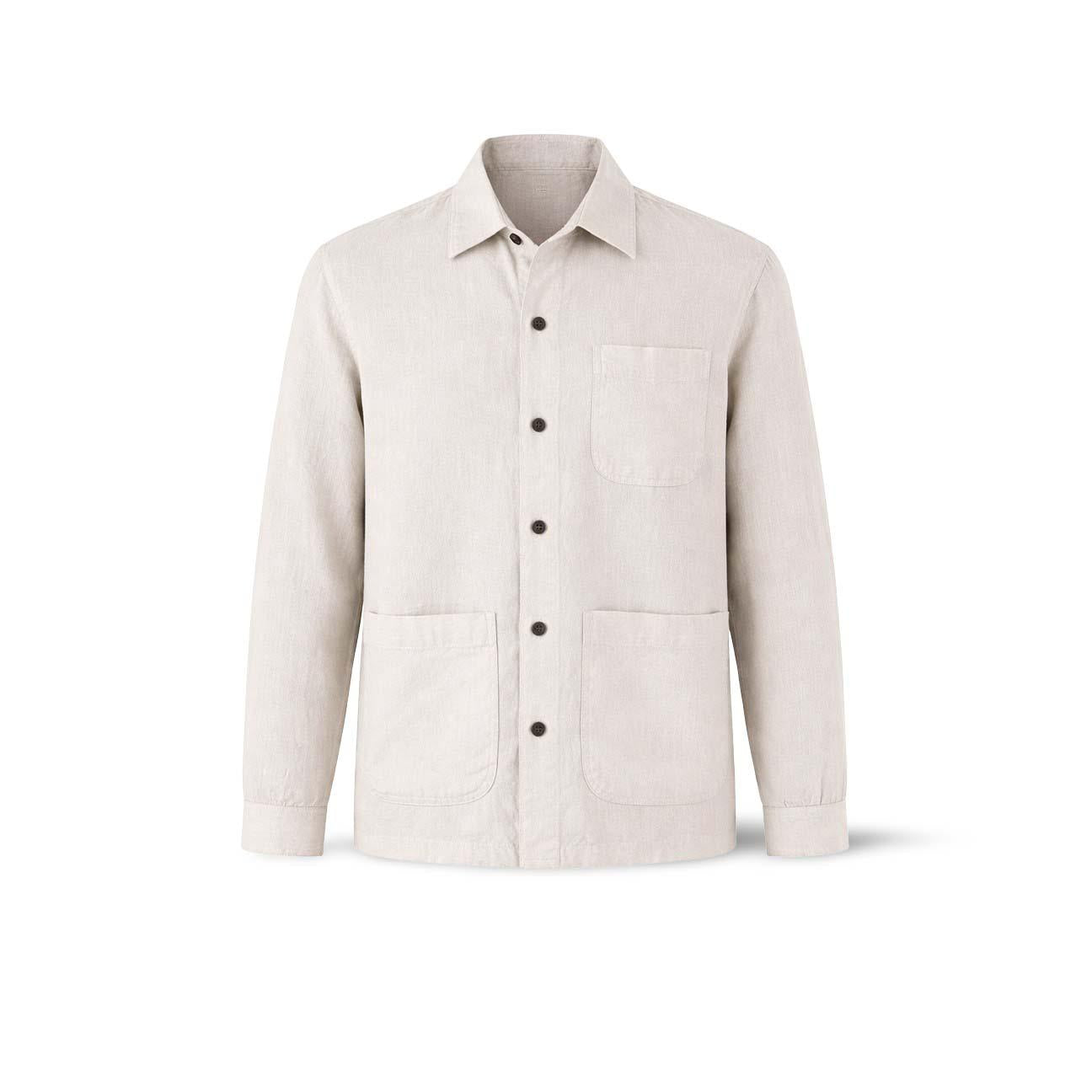 Overshirt uomo in lino St Malo Ivory ST MALO LINO IVORY CHESAPEAKE'S 