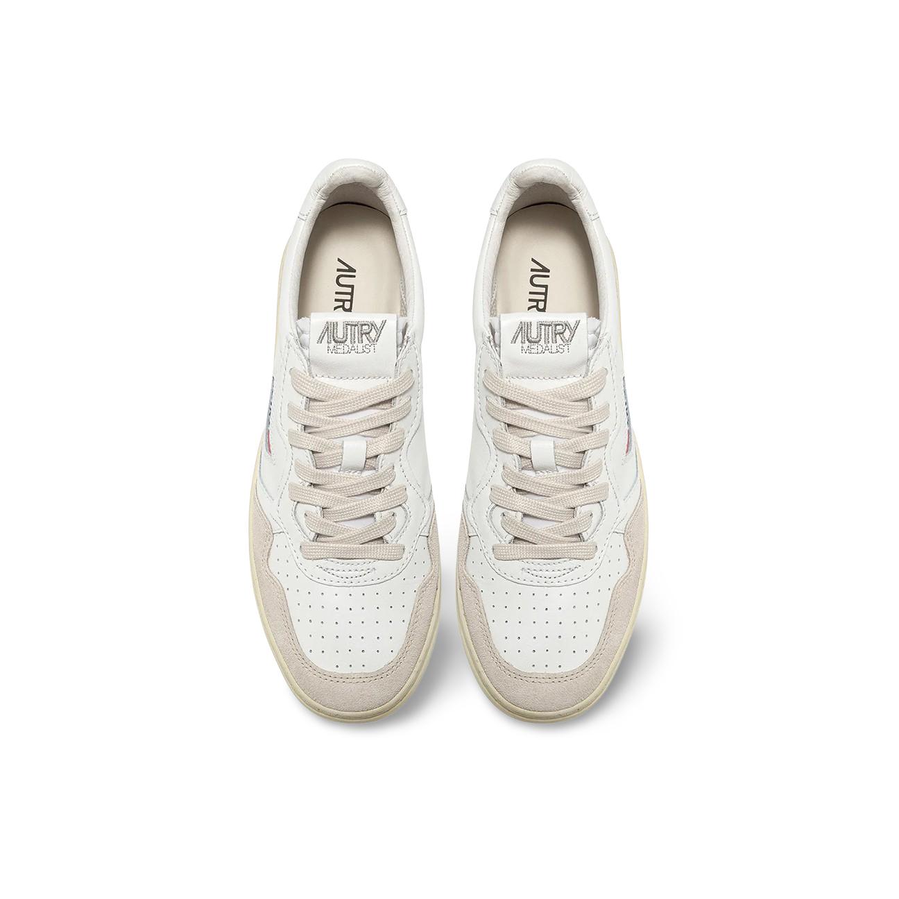 Sneackers donna Medalist in pelle e suede Bianco AULW LS33 AUTRY 