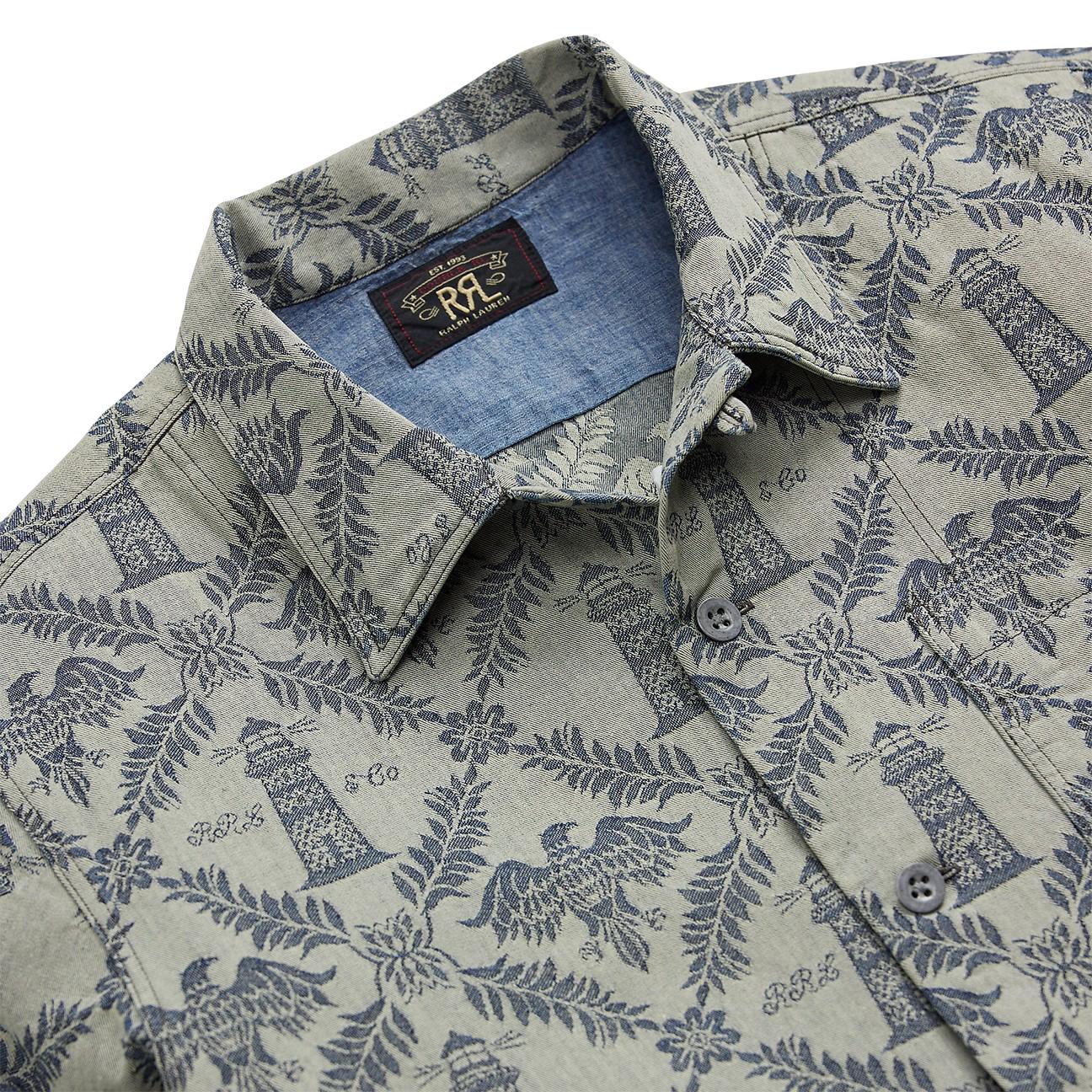 Camicia uomo  sahariana in denim jacquard 782973898001 INDIGO RRL 