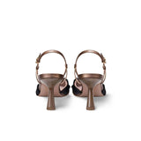 Slingback in pelle e tessuto Bronzo e Nero LEONIAS NERO MARRONE ROBERTO FESTA 