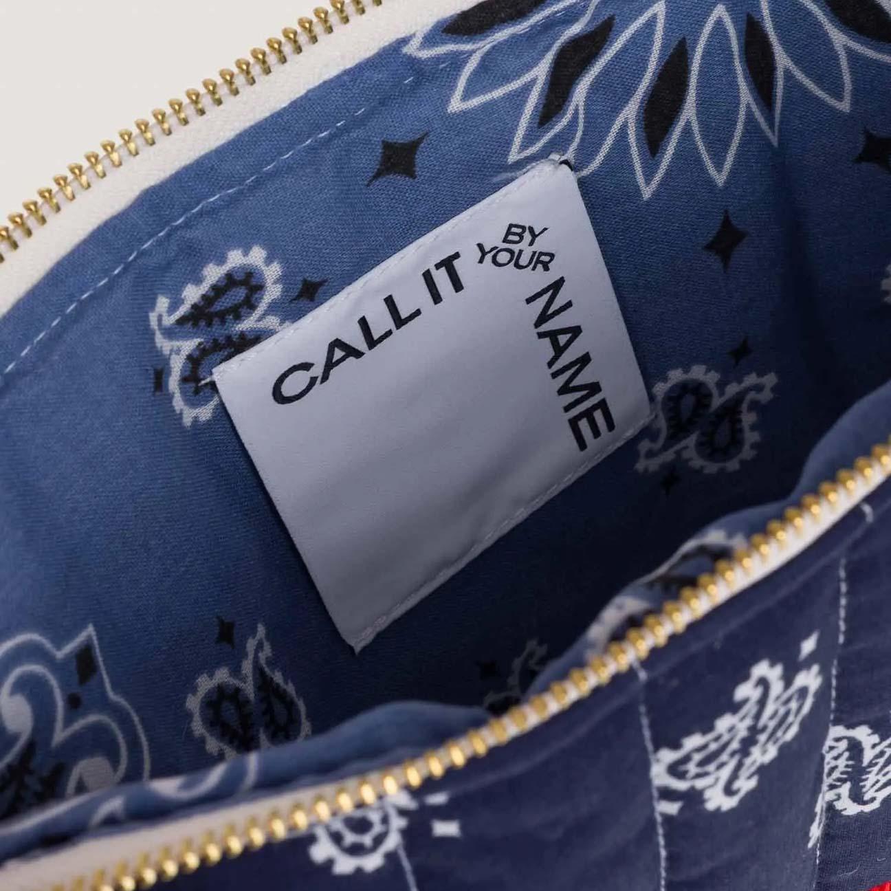 Pochette in bandana matelassè Blue CAPOCHETTE NAVY REAL CALL IT BY YOUR NAME 