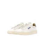 Sneakers uomo Dallas Low in pelle Bianco e Verde Militare ADLM MR21 AUTRY 