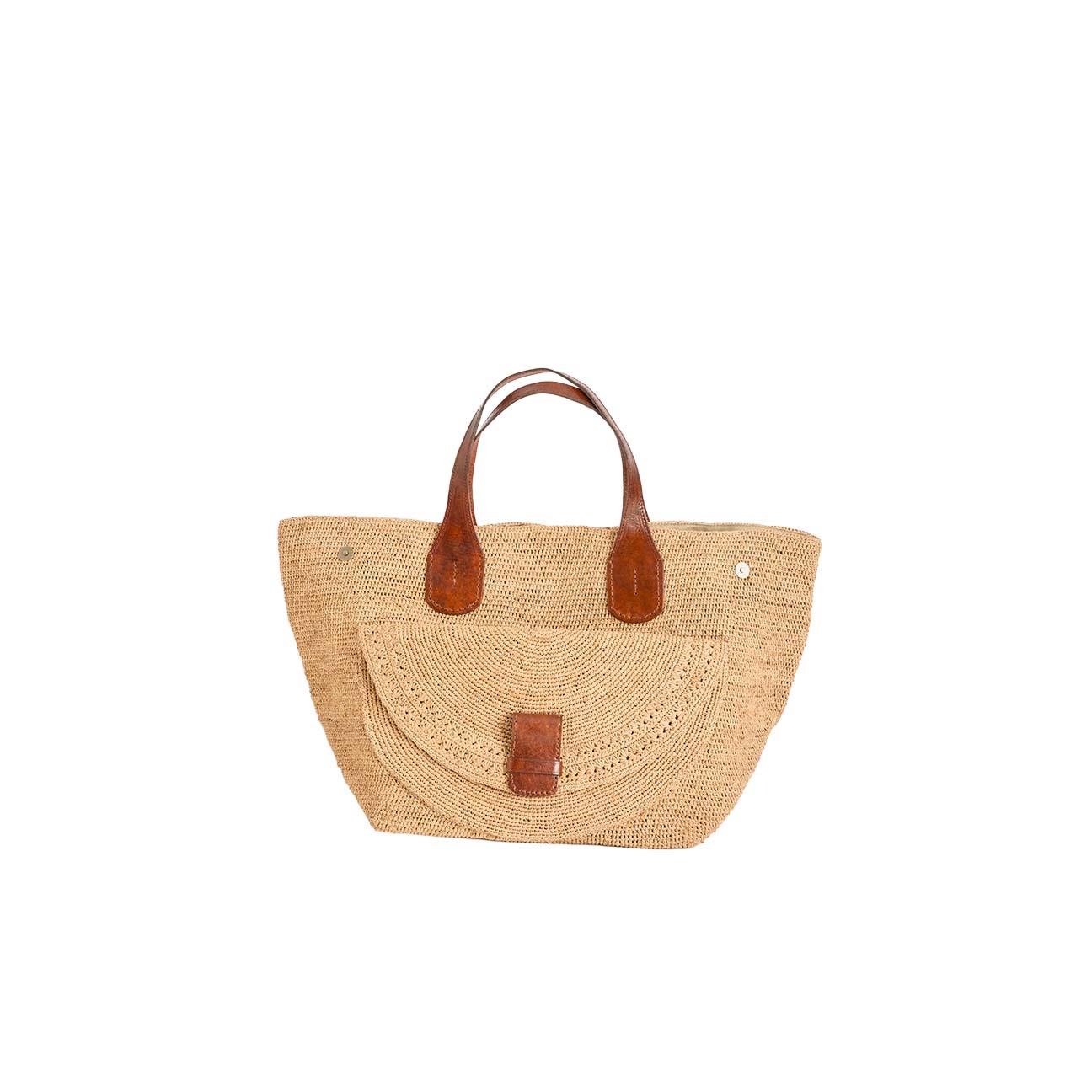 Borsa donna Laza II in rafie e pelle Tea LAZA II TEA IBELIV 
