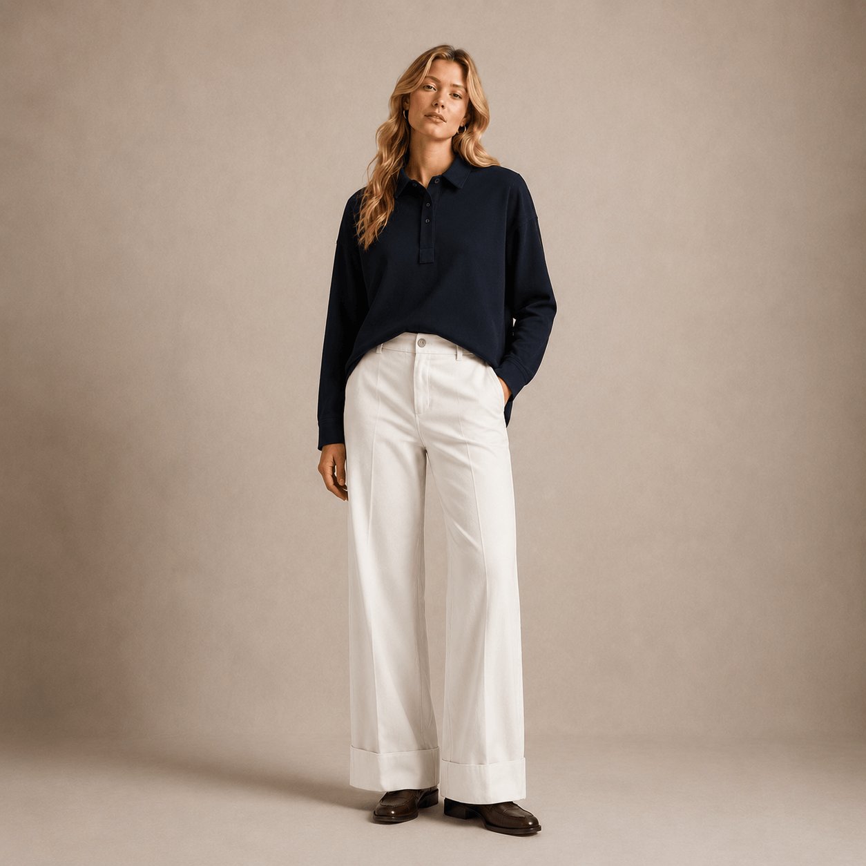 LABO ART Polo donna Amal in cashwool Blue