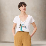LEON & HARPER T-Shirt donnaTonton Feathers in cotone Bianco