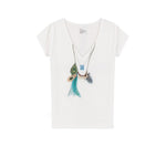 LEON & HARPER T-Shirt donnaTonton Feathers in cotone Bianco