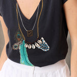 LEON & HARPER T-Shirt donnaTonton Feathers in cotone Carbone