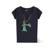 T-Shirt donnaTonton Feathers in cotone Carbone