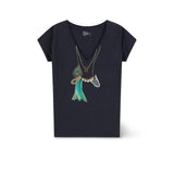 LEON & HARPER T-Shirt donnaTonton Feathers in cotone Carbone