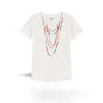 LEON & HARPER T-Shirt donnaToro Beads  in cotone Bianco