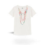 LEON & HARPER T-Shirt donnaToro Beads  in cotone Bianco