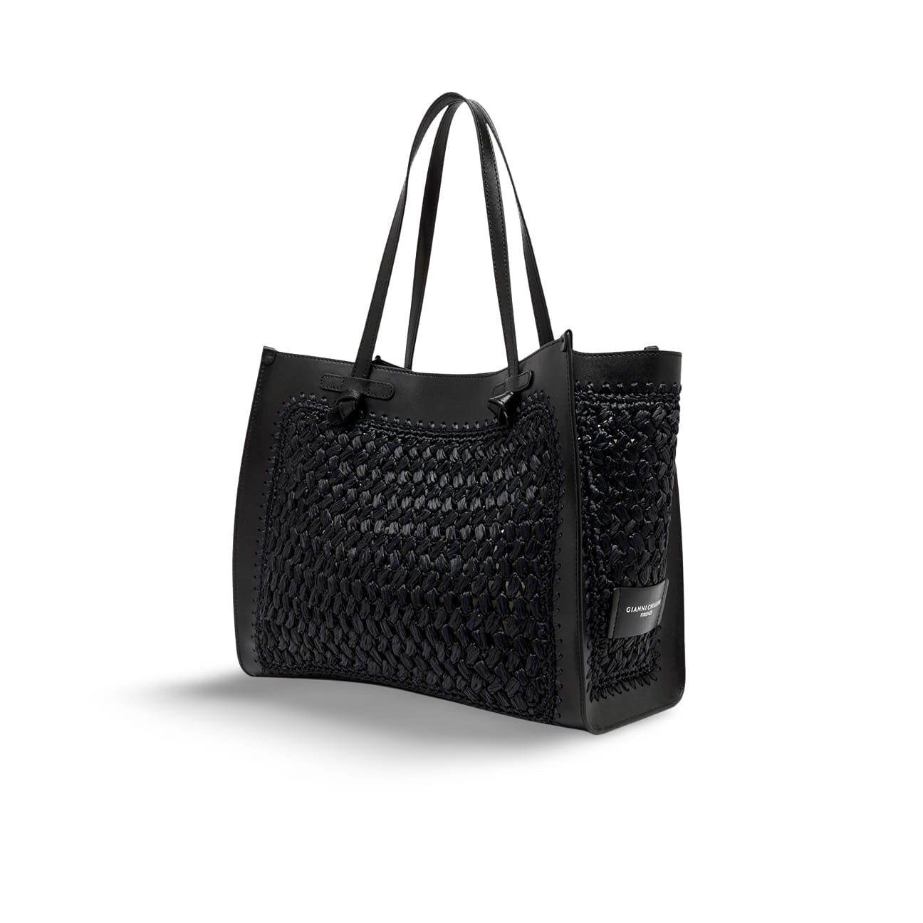 MARCELLA CLUB Borsa donna Marcella in rafia e pelle Nero