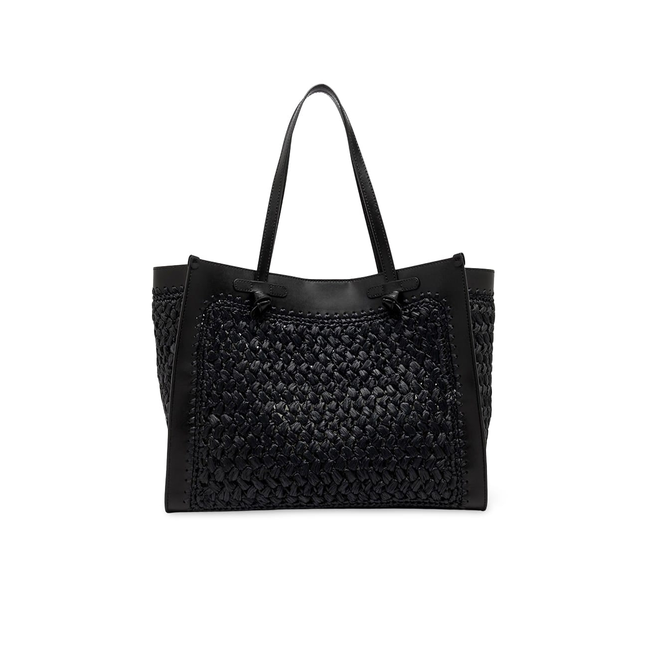 MARCELLA CLUB Borsa donna Marcella in rafia e pelle Nero
