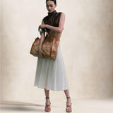 MARCELLA CLUB Borsa donna Marcella in rafia e pelle New Cuoio