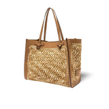 MARCELLA CLUB Borsa donna Marcella in rafia e pelle New Cuoio