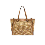 MARCELLA CLUB Borsa donna Marcella in rafia e pelle New Cuoio