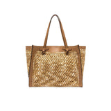 MARCELLA CLUB Borsa donna Marcella in rafia e pelle New Cuoio