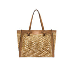 MARCELLA CLUB Borsa donna Marcella in rafia e pelle New Cuoio