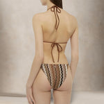 MC2 SAINT BARTH Bikini a tringolo Leha Chevron Marrone