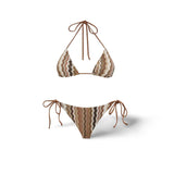 MC2 SAINT BARTH Bikini a tringolo Leha Chevron Marrone
