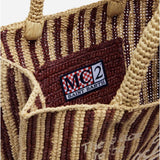 MC2 SAINT BARTH Borsa Colette in rafia a righe Marrone