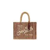 MC2 SAINT BARTH Borsa Colette in rafia a righe Marrone