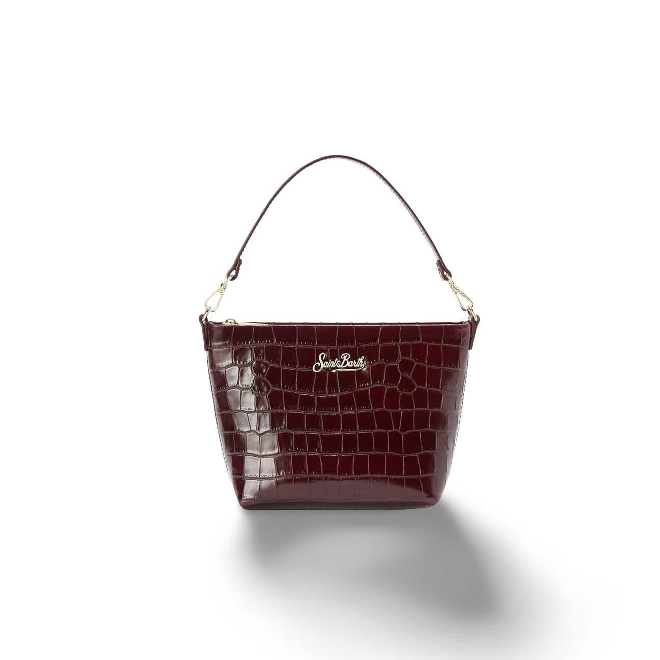 MC2 SAINT BARTH Borsa donna Aline in pelle stampa cocco Burgundy