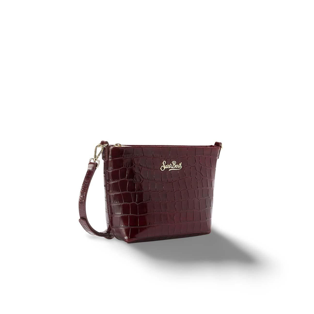 MC2 SAINT BARTH Borsa donna Aline in pelle stampa cocco Burgundy