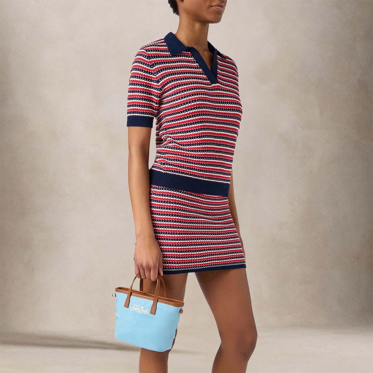 MC2 SAINT BARTH Borsa donna City bag in nylon Azzurro