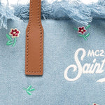 MC2 SAINT BARTH Borsa donna City bag media in denim ricamo Fiori