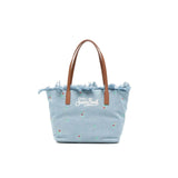 MC2 SAINT BARTH Borsa donna City bag media in denim ricamo Fiori
