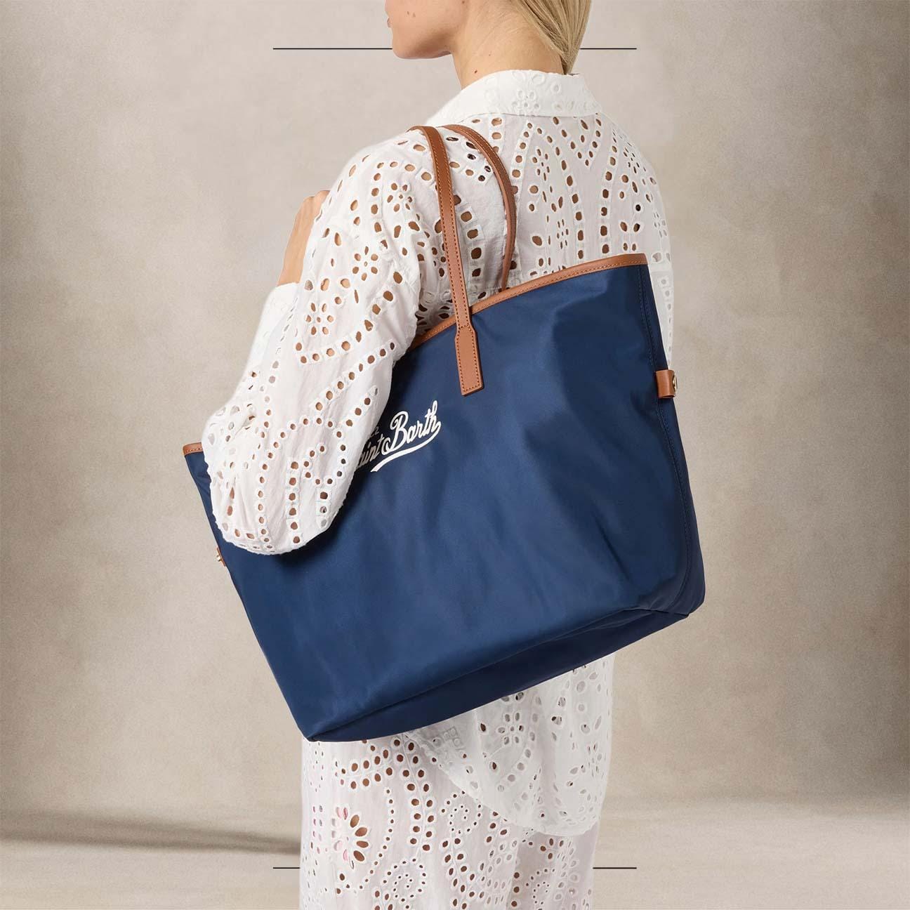 MC2 SAINT BARTH Borsa donna City Large in nylon Blue