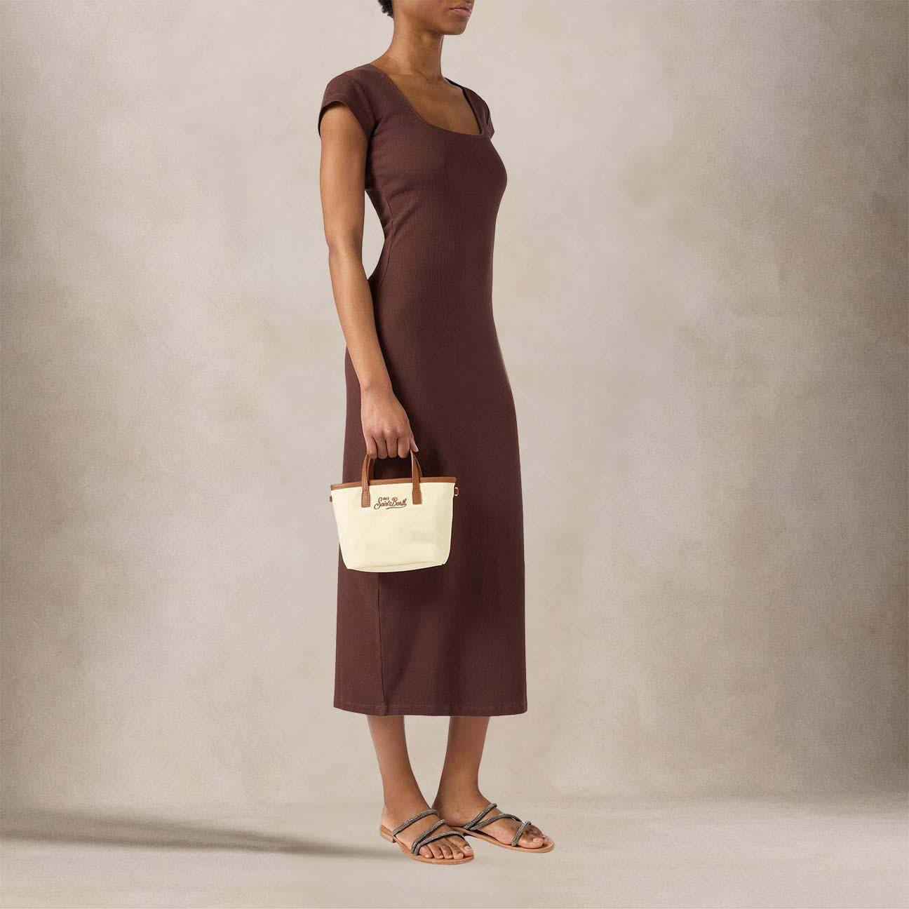 MC2 SAINT BARTH Borsa donna mini City Bag in nylon  Panna