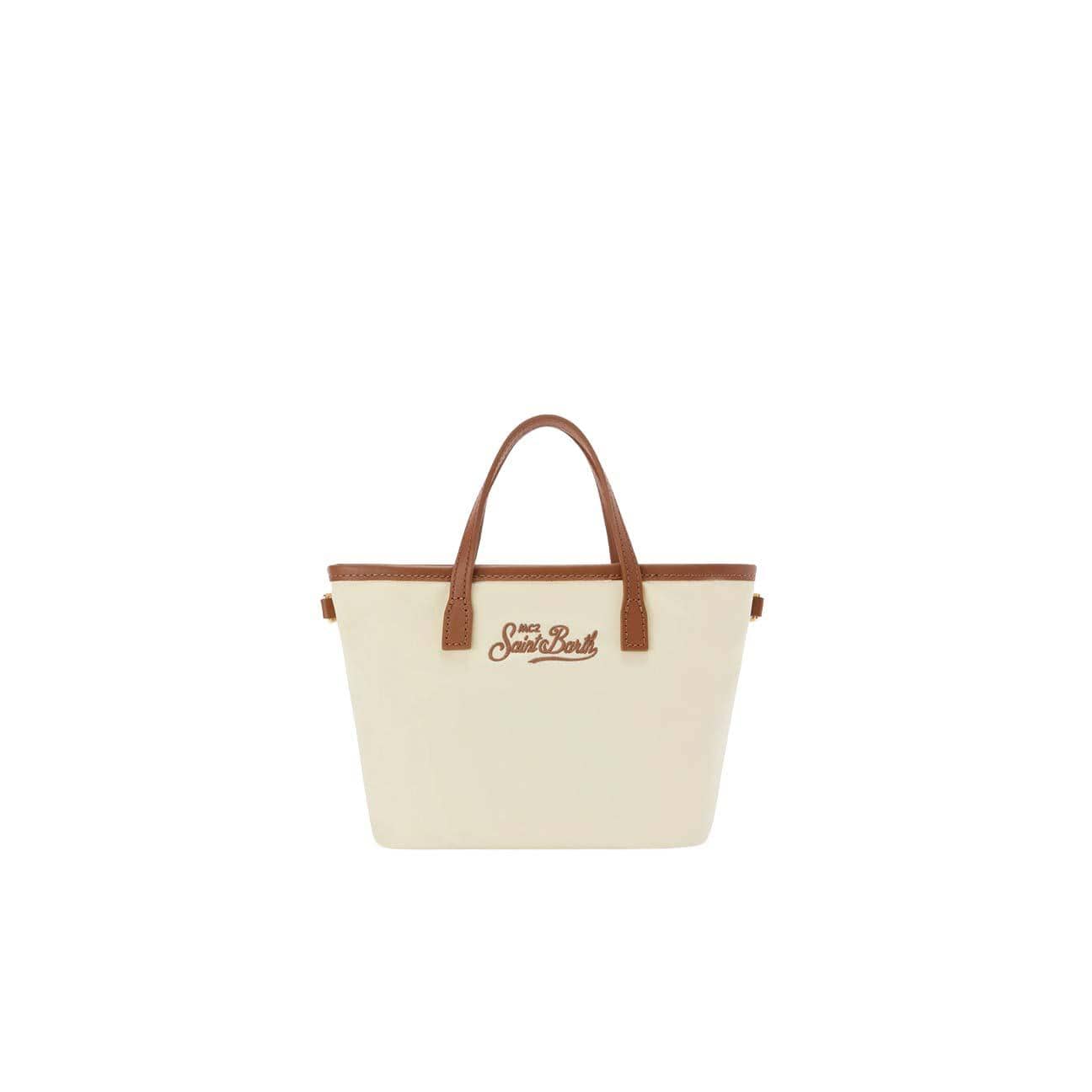MC2 SAINT BARTH Borsa donna mini City Bag in nylon  Panna