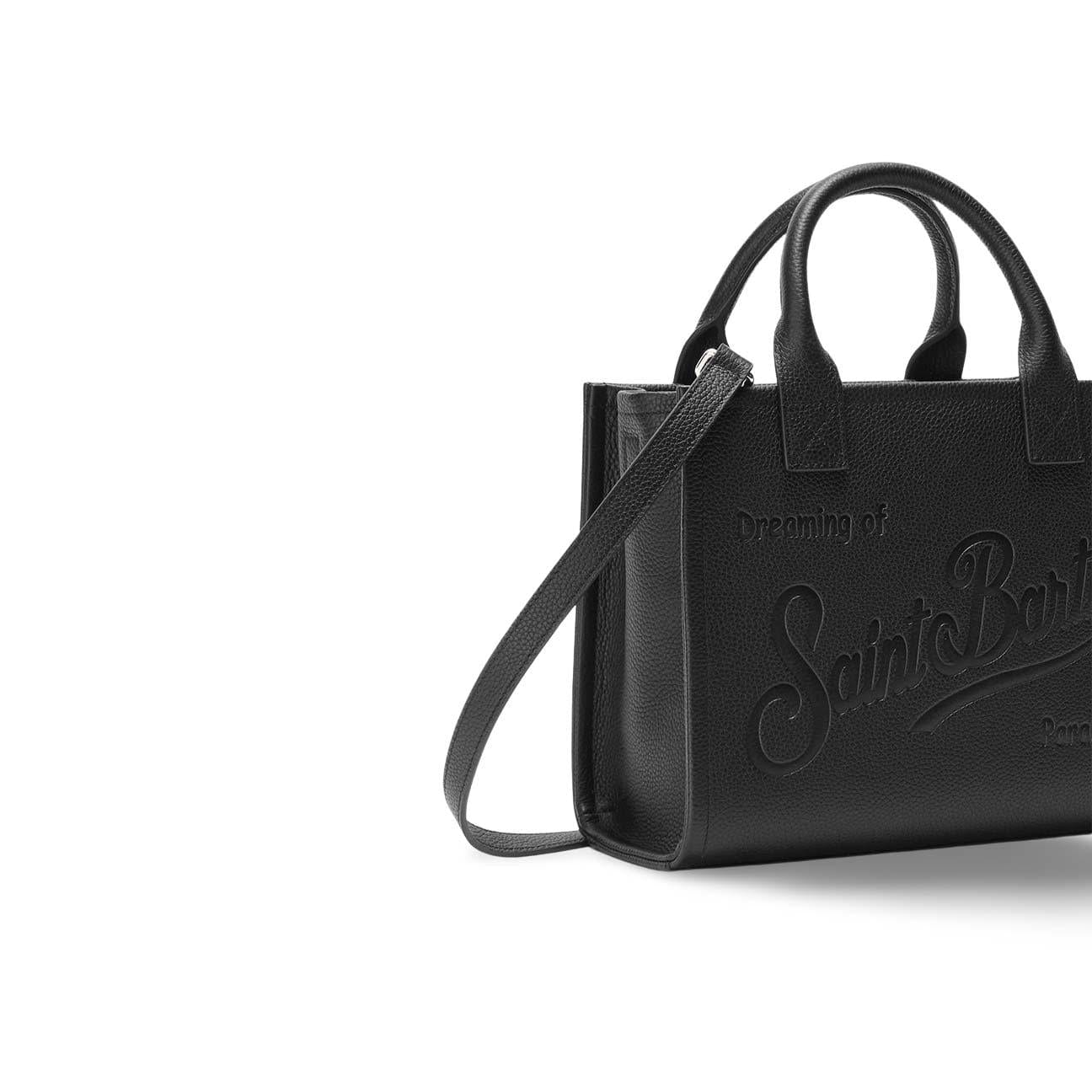 MC2 SAINT BARTH Borsa donna vanity Bag in pelle martellata Nero