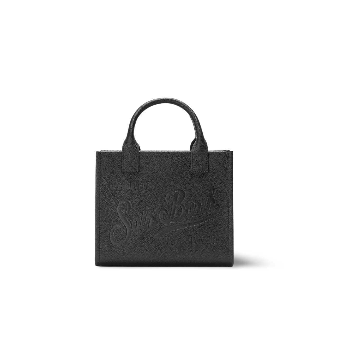 MC2 SAINT BARTH Borsa donna vanity Bag in pelle martellata Nero
