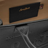 MC2 SAINT BARTH Borsa donna Vanity Bag midi  in pelle martellata Nero