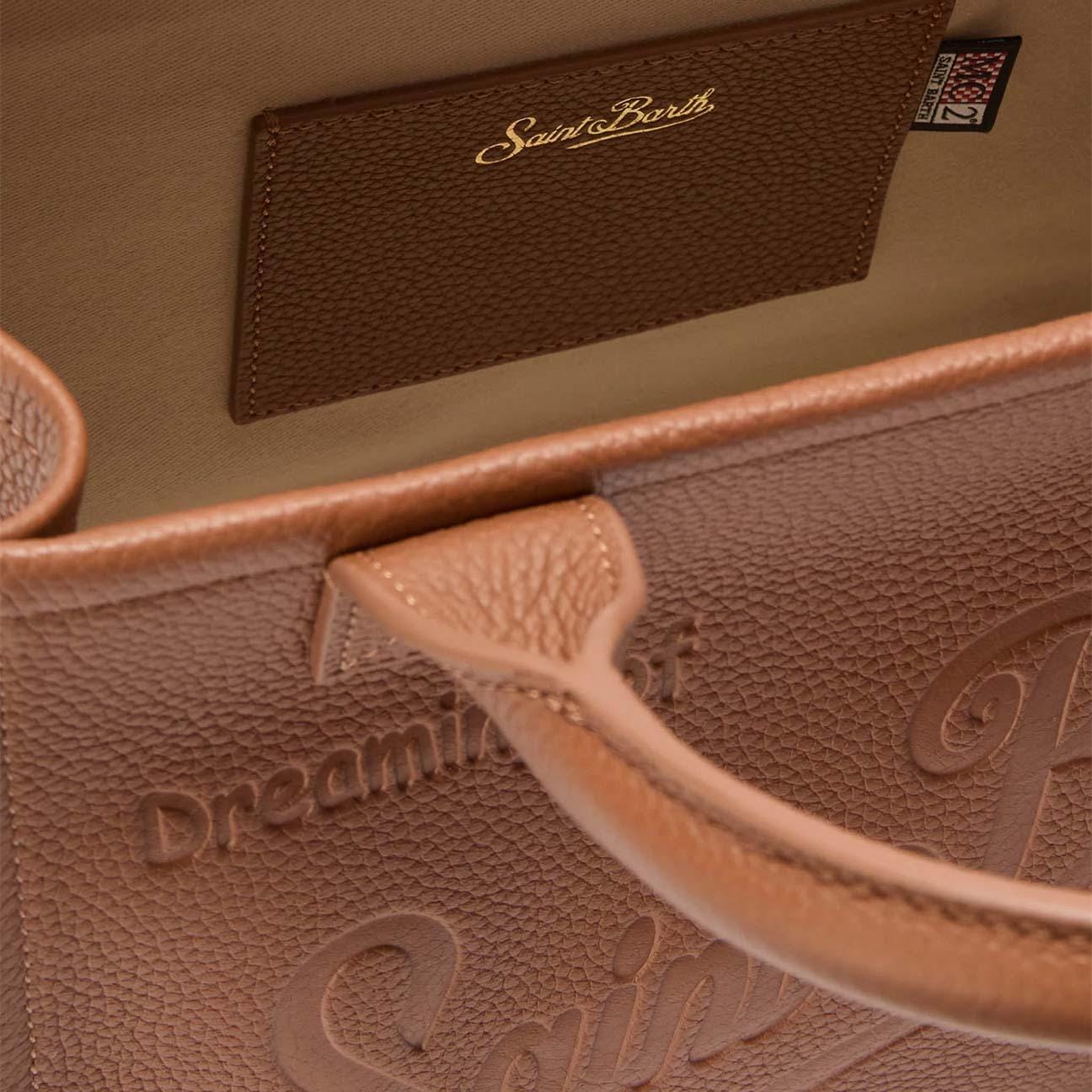 MC2 SAINT BARTH Borsa donna Vanity Mini Bag in pelle martellata Cognac