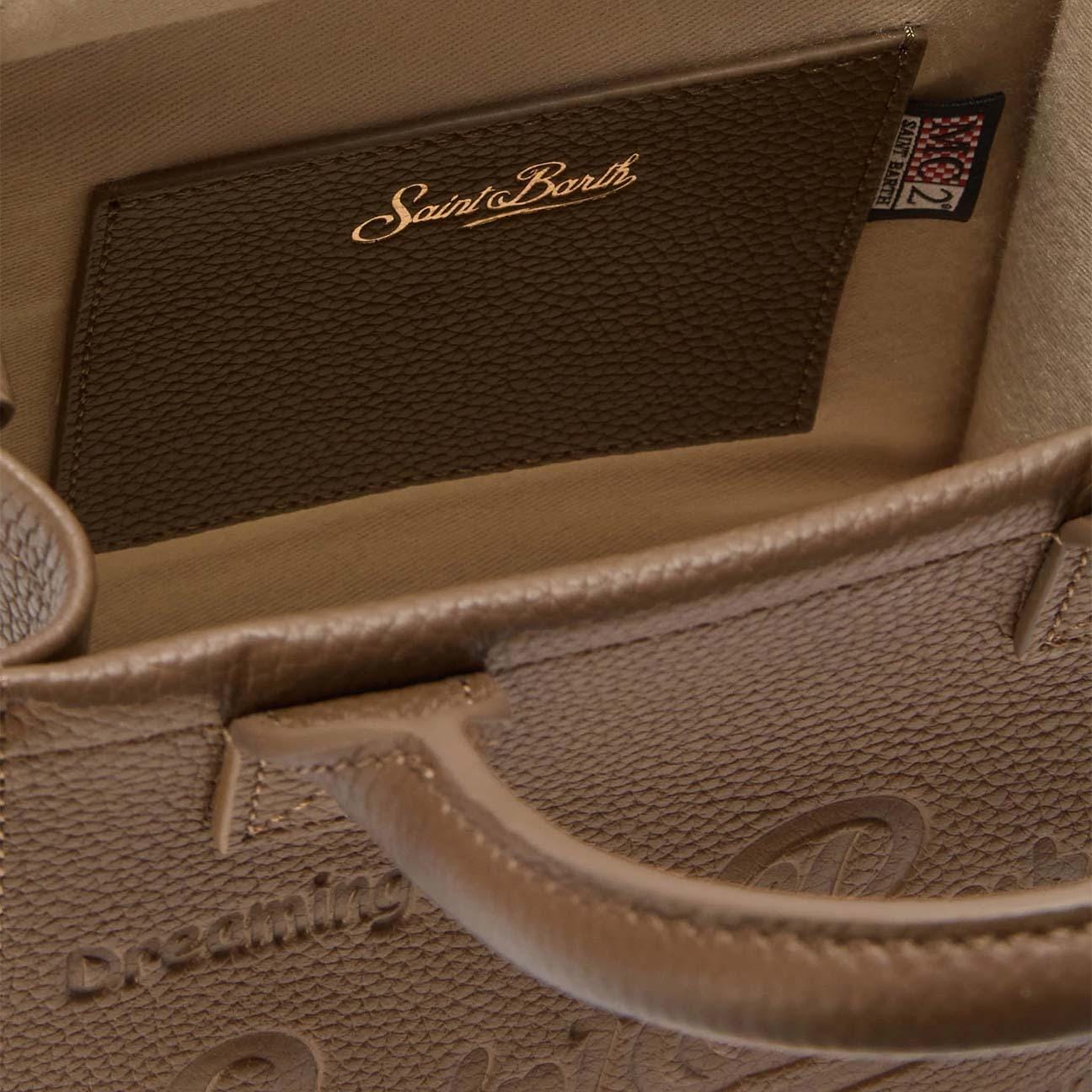 MC2 SAINT BARTH Borsa donna Vanity Mini Bag in pelle martellata Marrone