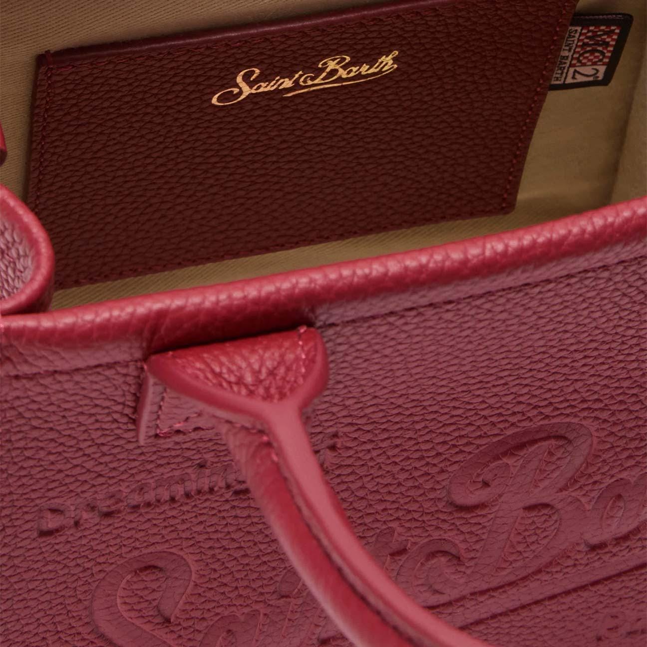 MC2 SAINT BARTH Borsa donna Vanity Mini Bag in pelle martellata Rosso