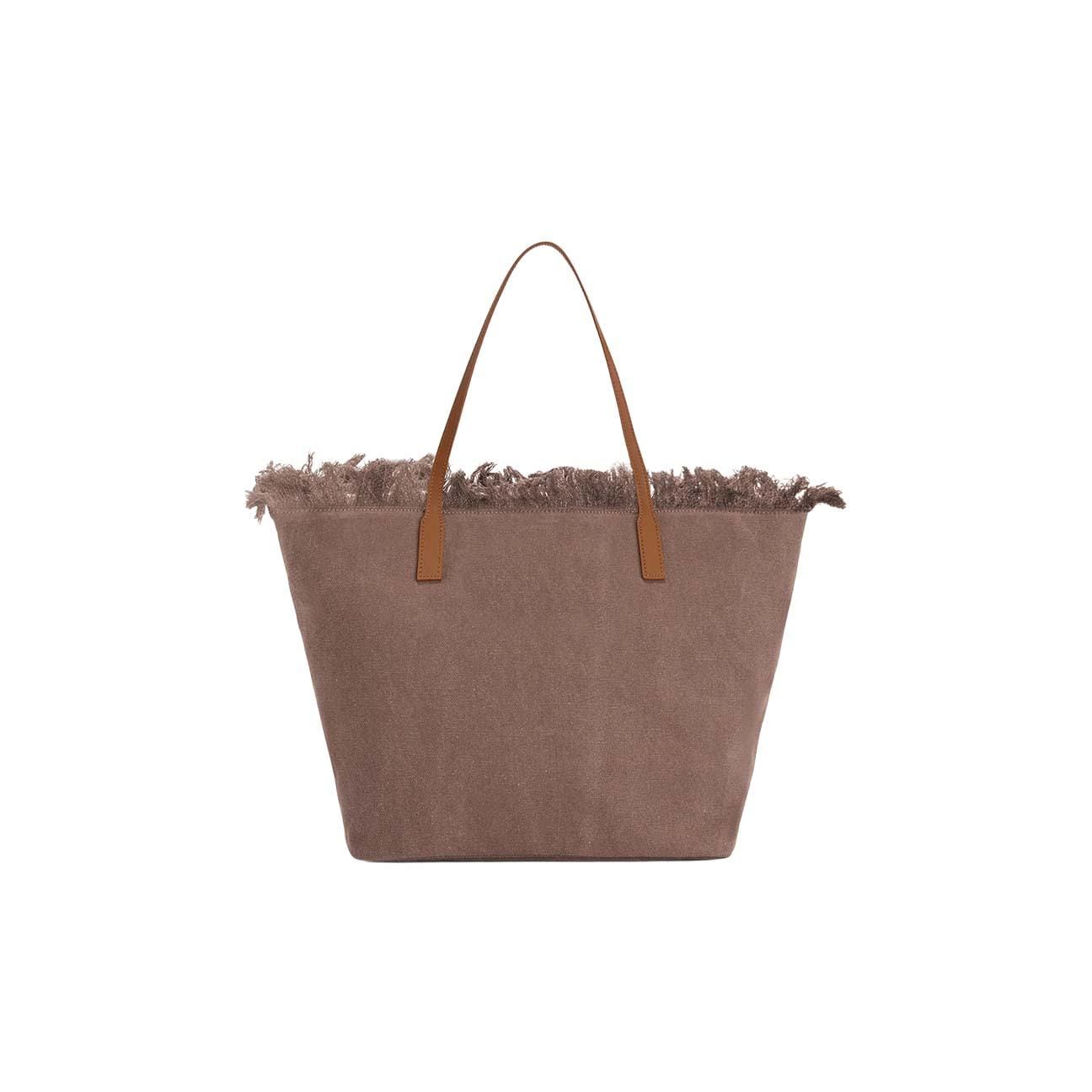 MC2 SAINT BARTH Borsa shopper City medium in canvas Marrone