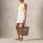 MC2 SAINT BARTH Borsa shopper City medium in canvas Marrone